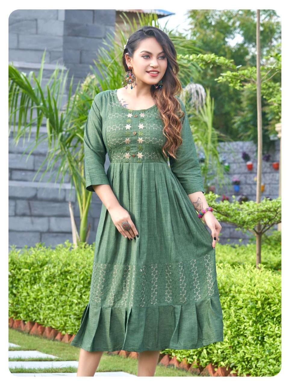 rung gulistan liquid rayon embroidery work kurti 