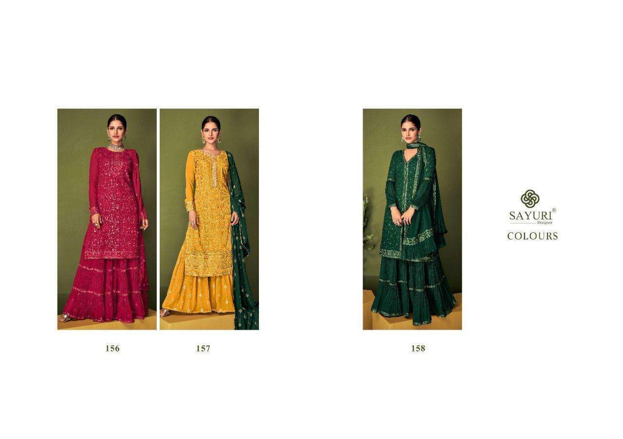 sayuri designer colors series 156-158 real georgette suit