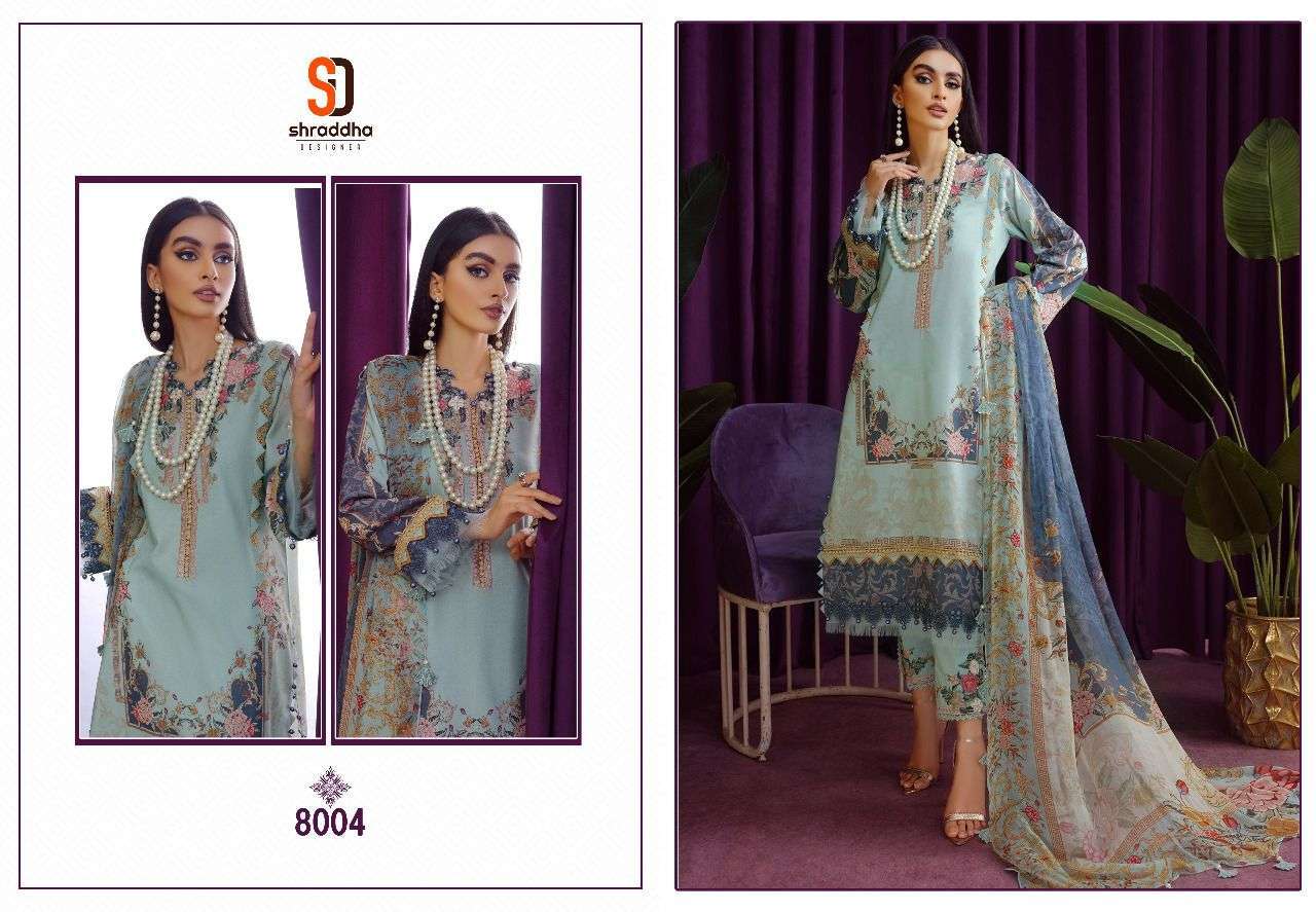 shraddha vintage vol 8 series 8001-8004 lawn cotton suit