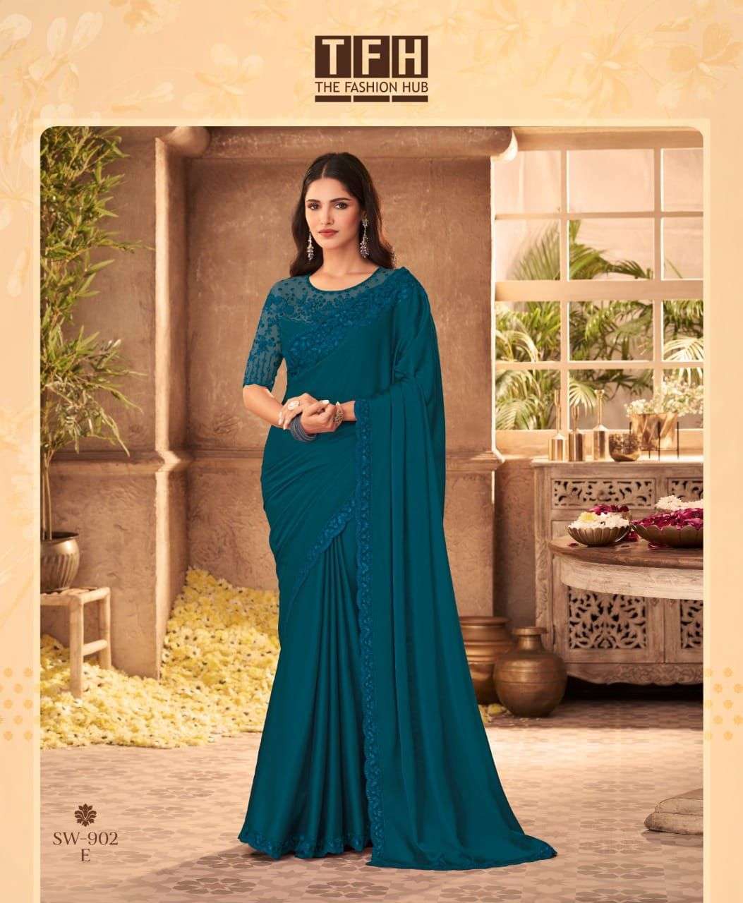 tfh sandalwaood hit design 902 colors oracle silk saree
