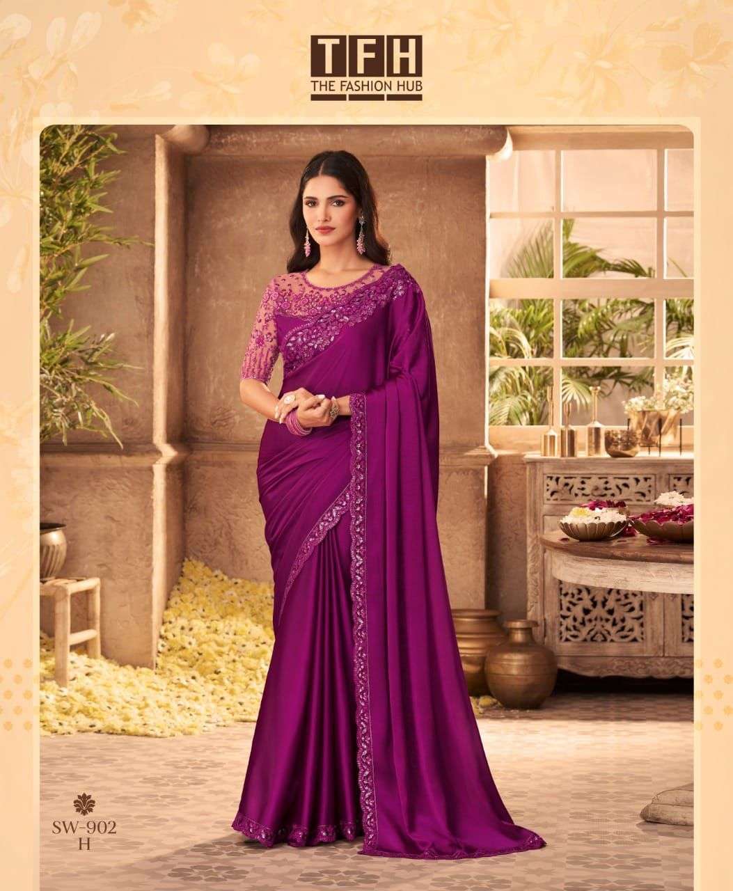 tfh sandalwaood hit design 902 colors oracle silk saree