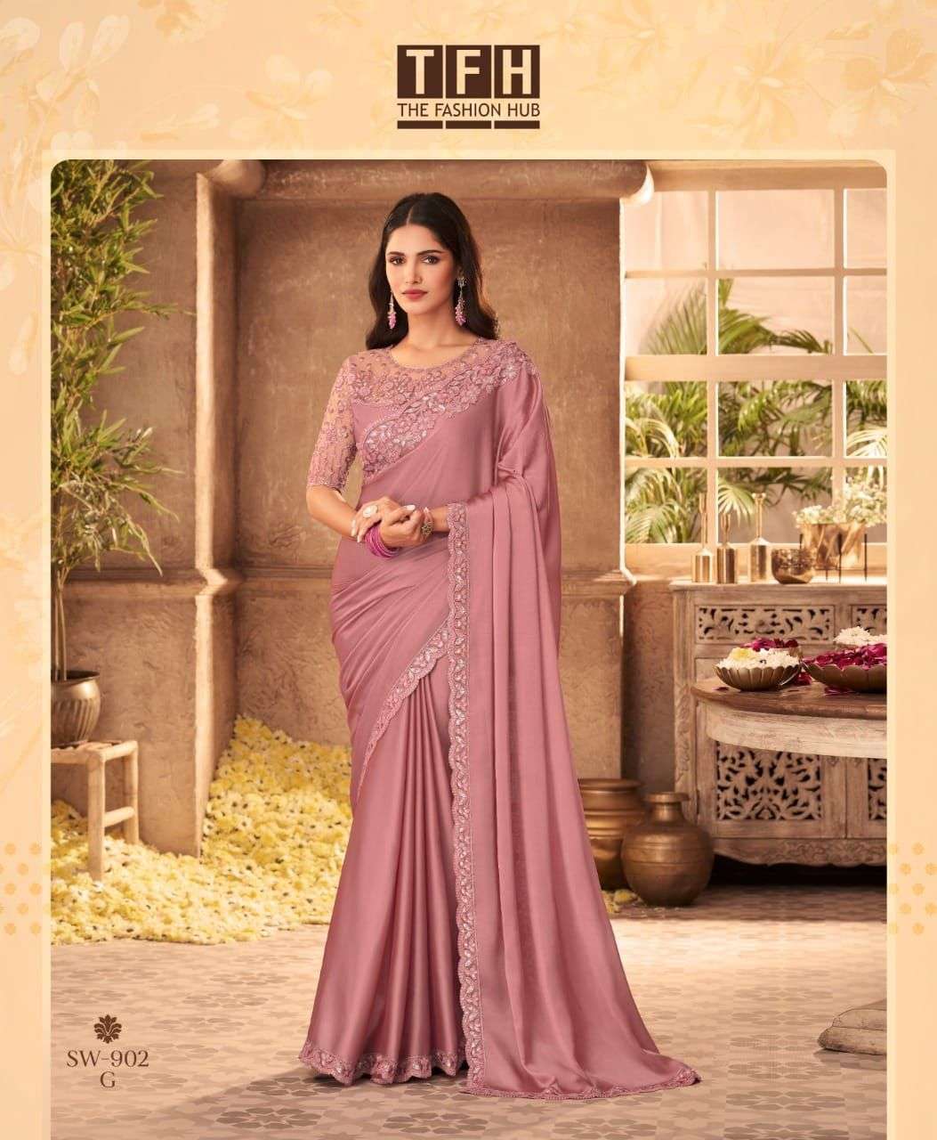 tfh sandalwaood hit design 902 colors oracle silk saree