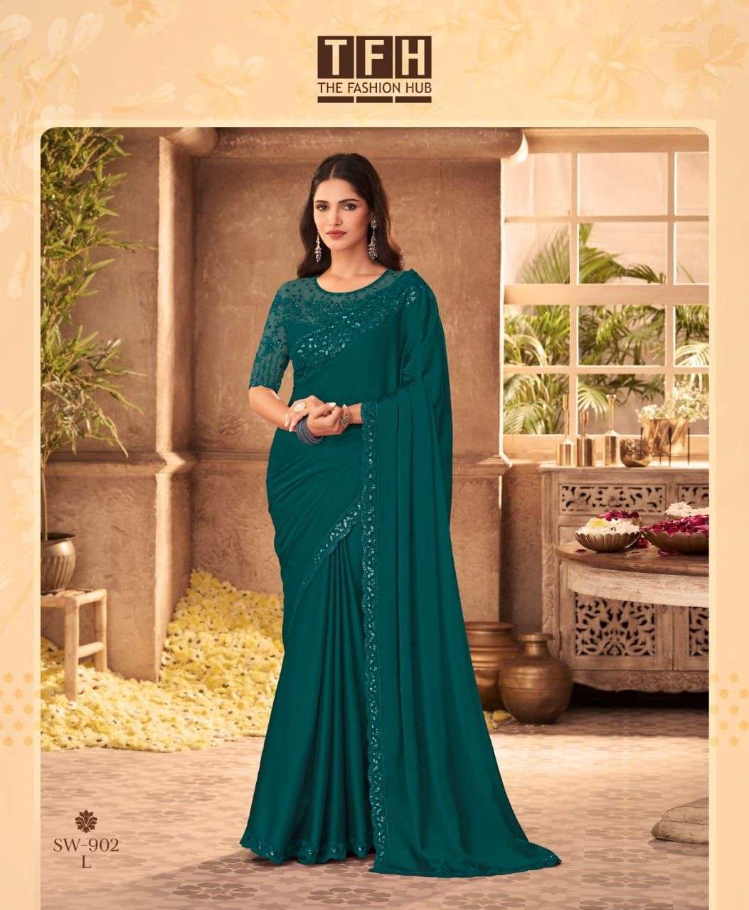 tfh sandalwaood hit design 902 colors oracle silk saree