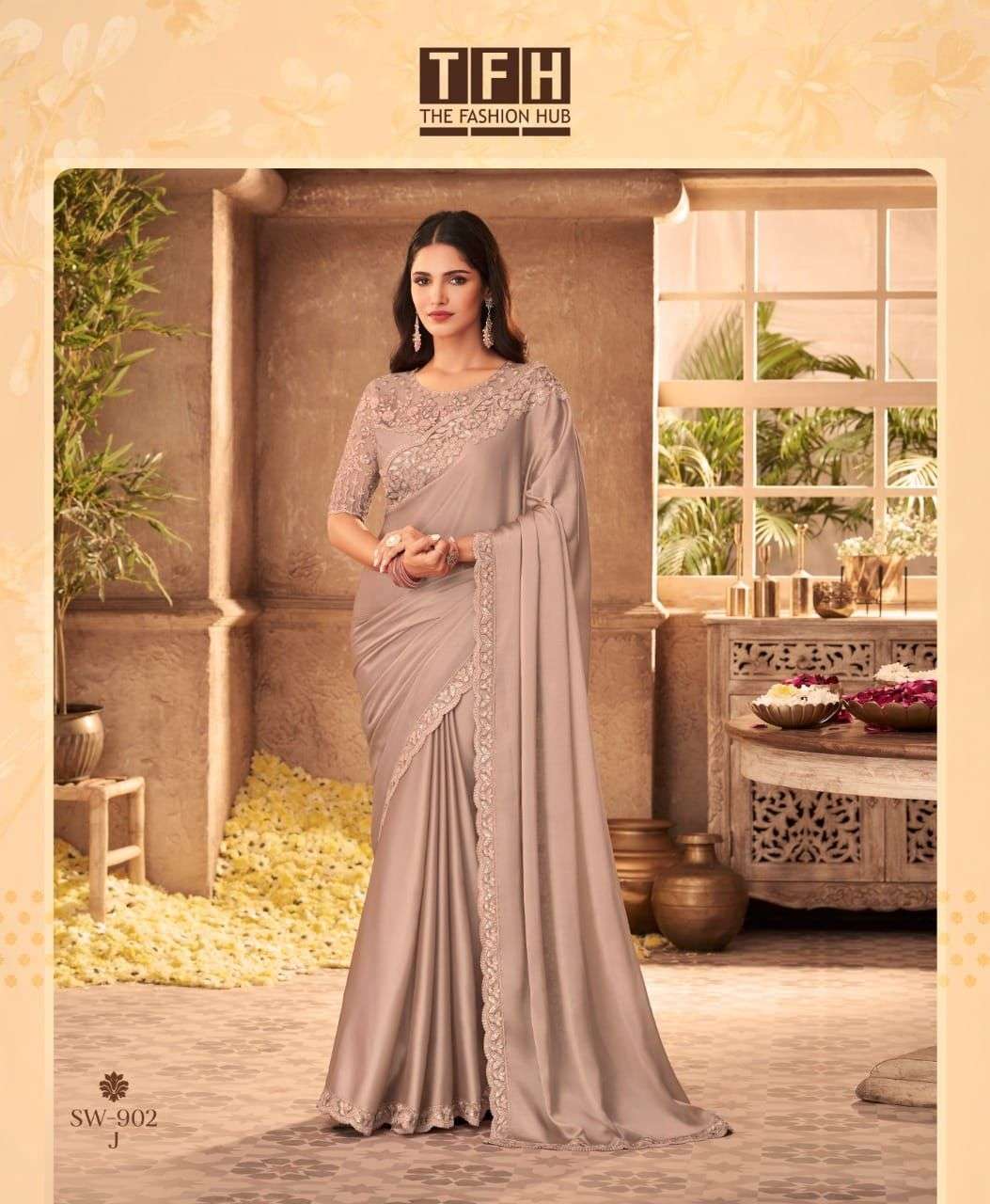 tfh sandalwaood hit design 902 colors oracle silk saree