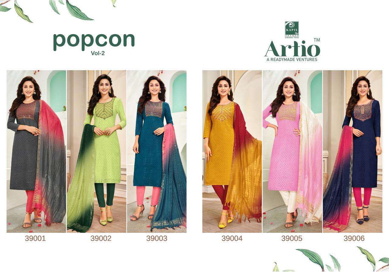 artio popcorn vol 2 series 39001-39006 heavy rayon readymade suit
