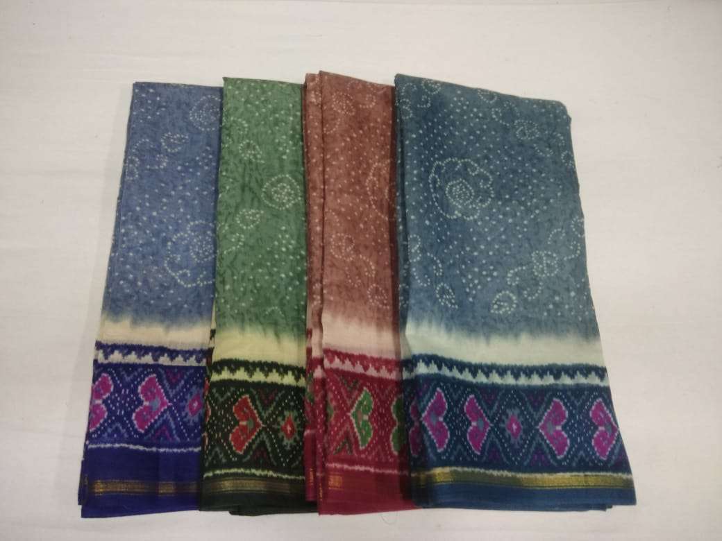 cotton chanderi border with blouse saree non catalog formal wear