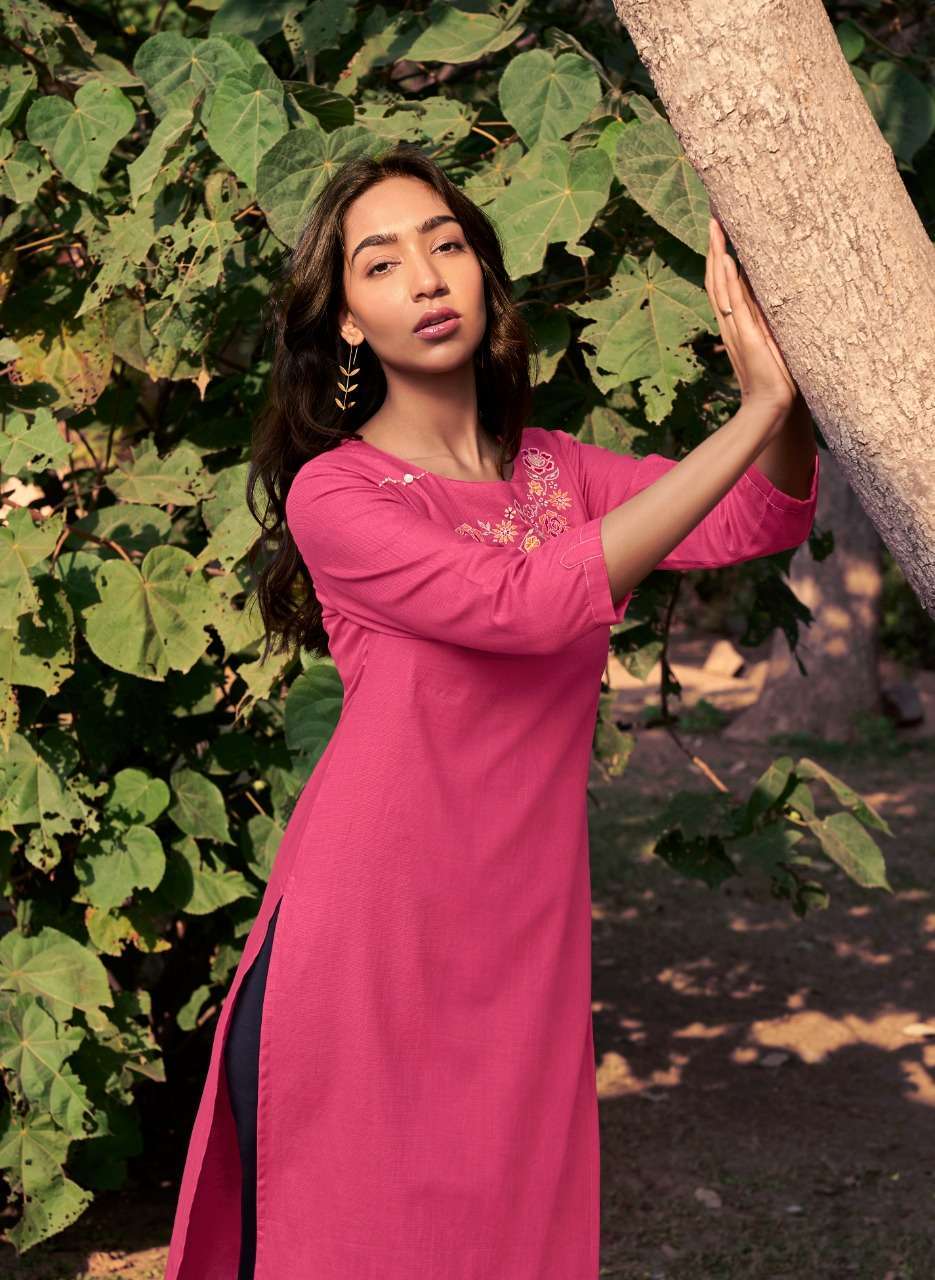four buttons colors-14 series 2081-2087 heavy cotton kurti 