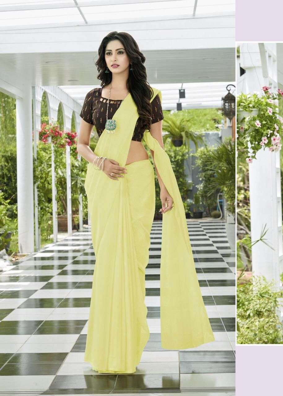 Samantha Plain Saree With Designer Blouse