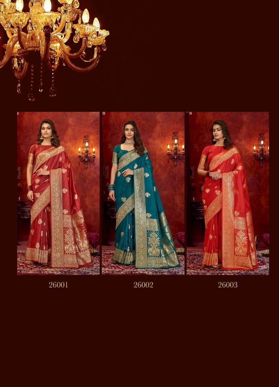 rajpath alekh series 26001-26006 silk soft banarasi saree