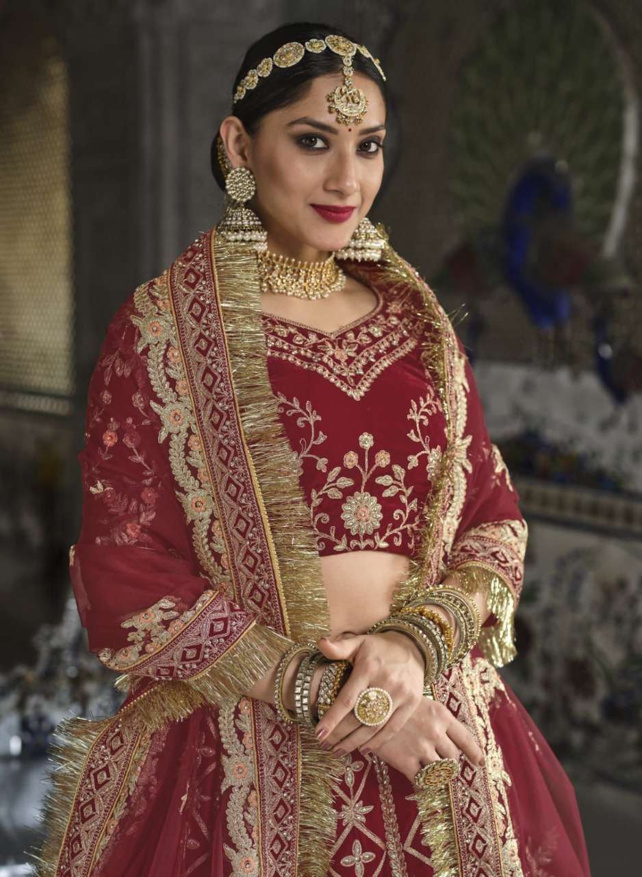 senhora baraat bridal heritage vol 35 designer 9000 velvet lehenga