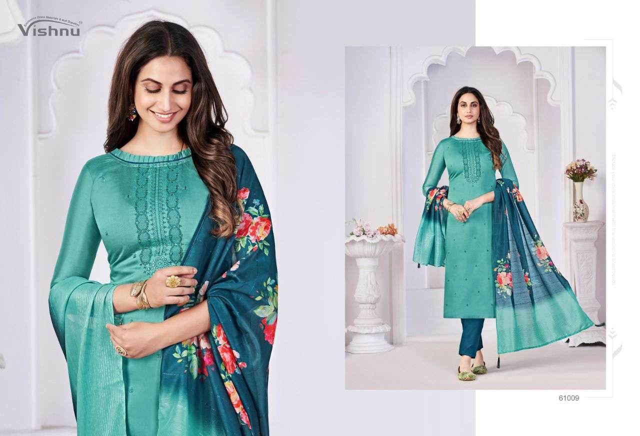 vishnu rubika series 62001-62012 coral silk suit