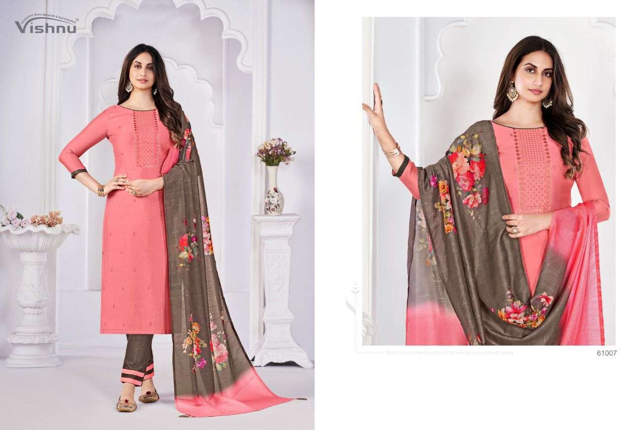 vishnu rubika series 62001-62012 coral silk suit