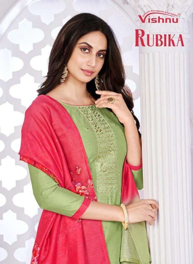 vishnu rubika series 62001-62012 coral silk suit