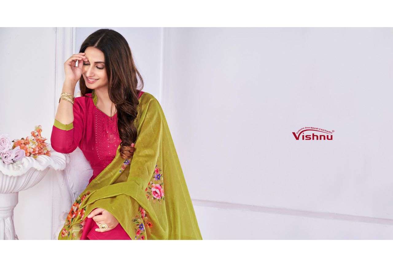 vishnu rubika series 62001-62012 coral silk suit