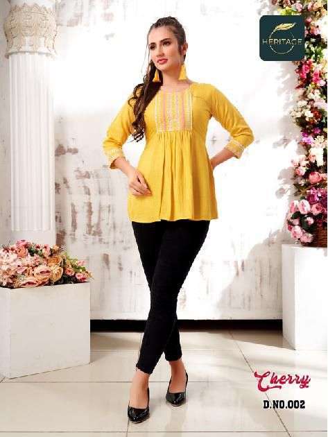 heritage cherry series 001-006 rayon slub kurti 