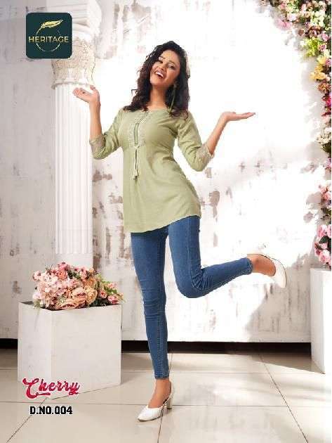heritage cherry series 001-006 rayon slub kurti 