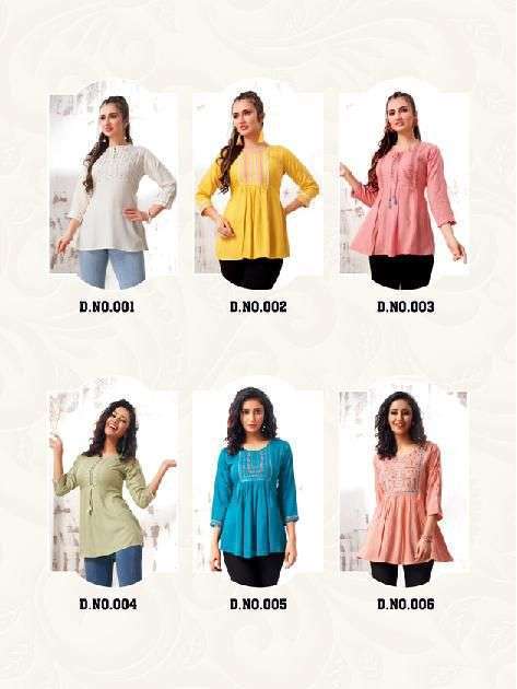 heritage cherry series 001-006 rayon slub kurti 