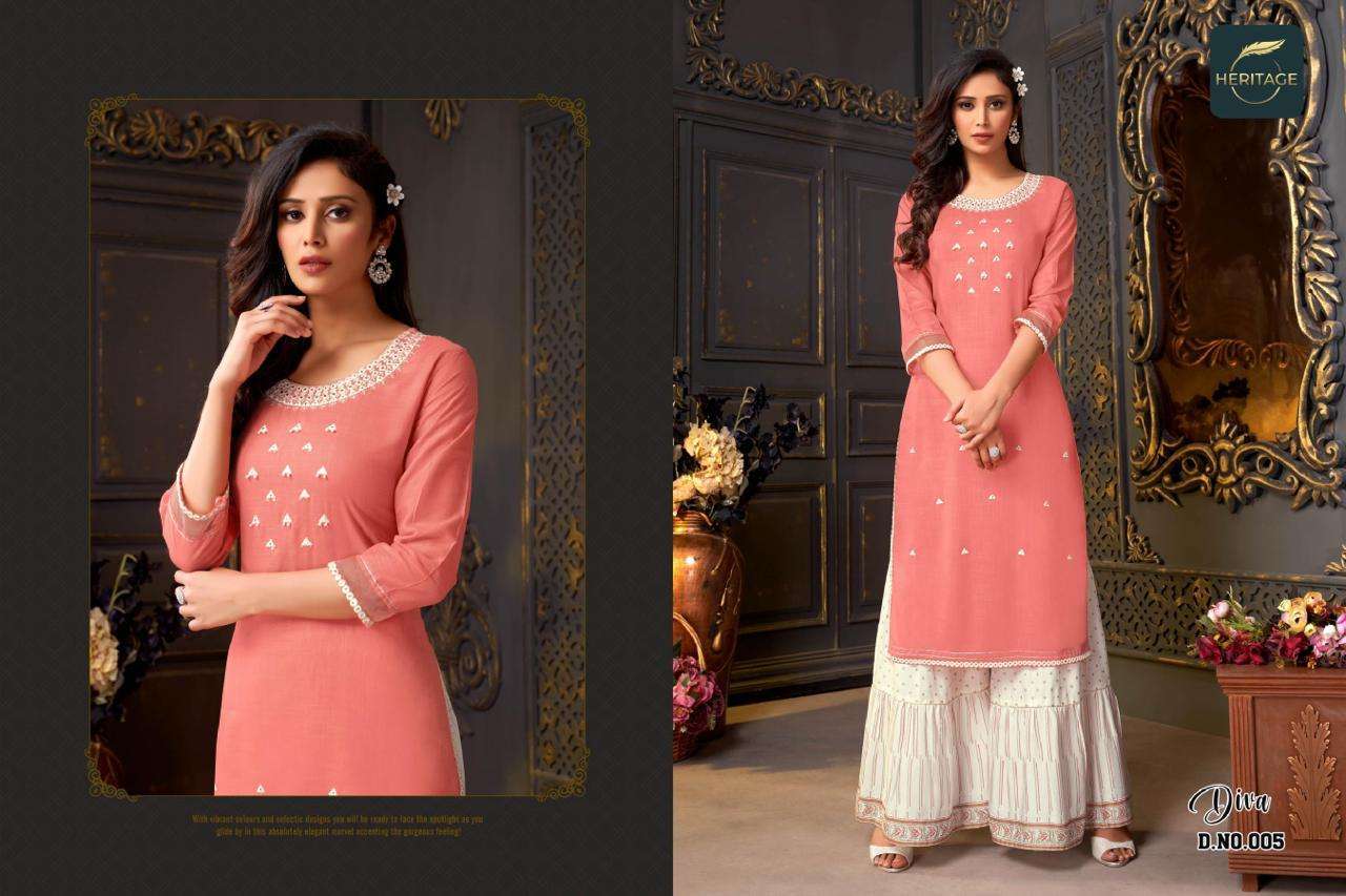 heritage diva series 001-005 rayon slub kurti