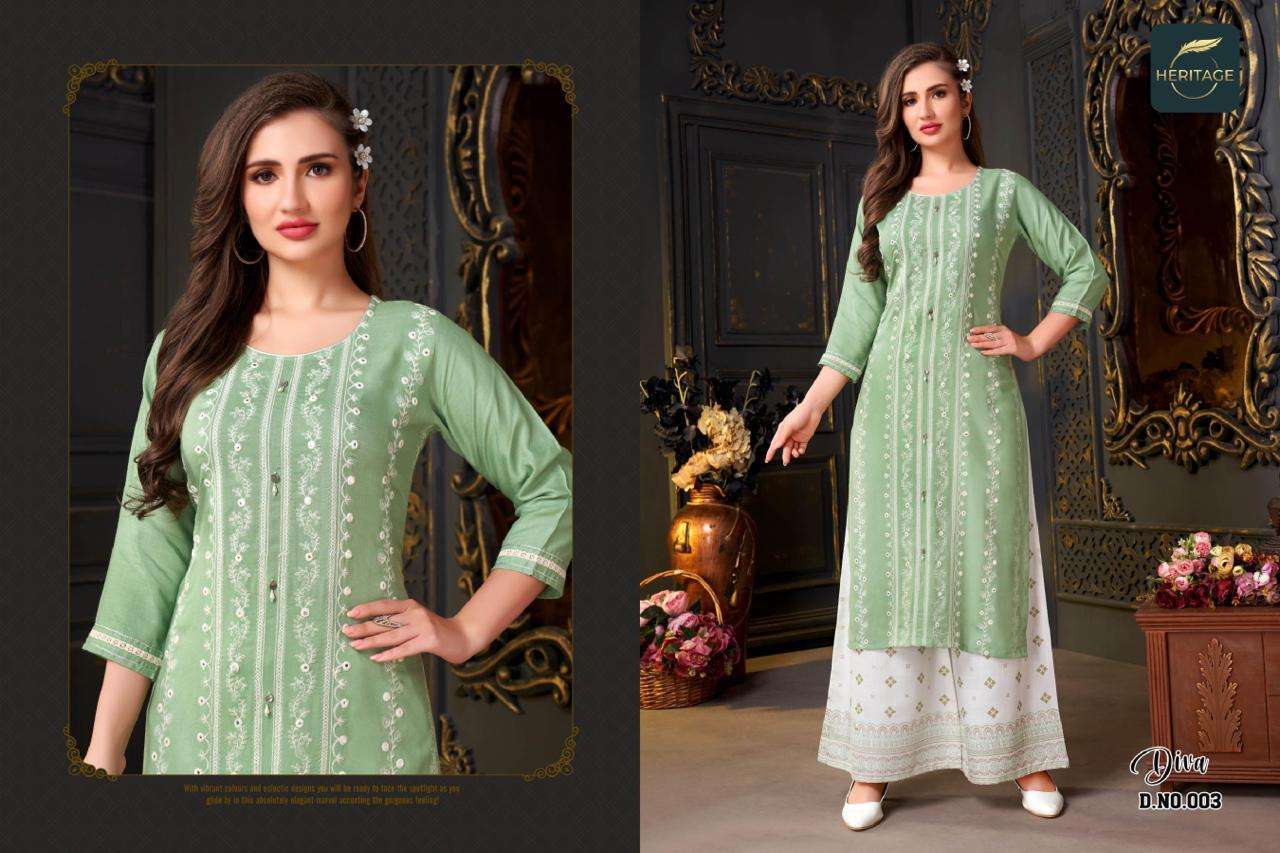 heritage diva series 001-005 rayon slub kurti