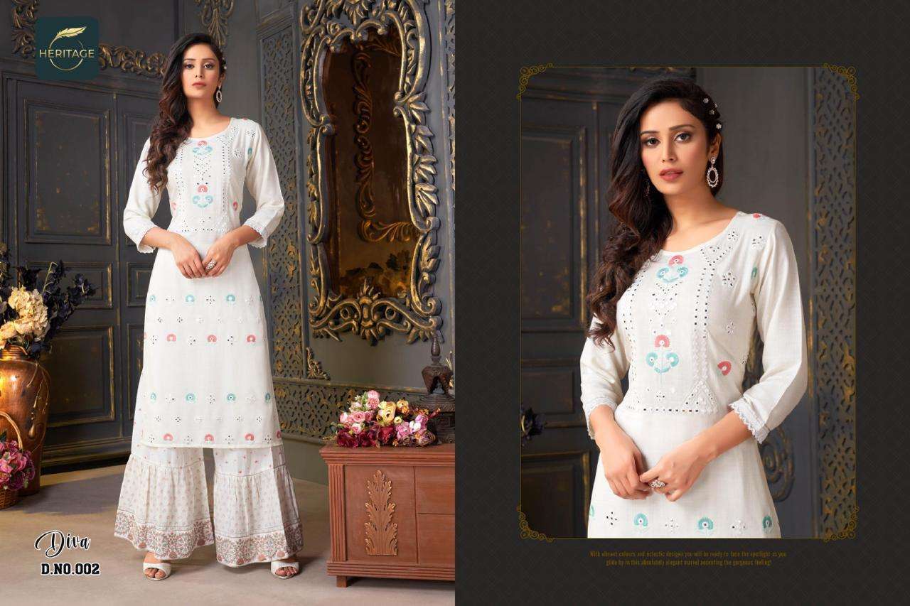 heritage diva series 001-005 rayon slub kurti