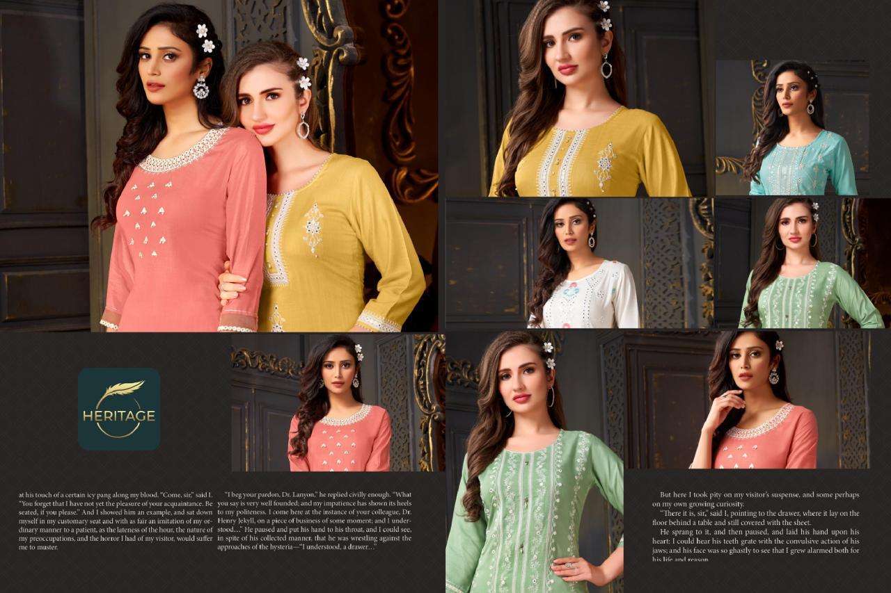 heritage diva series 001-005 rayon slub kurti
