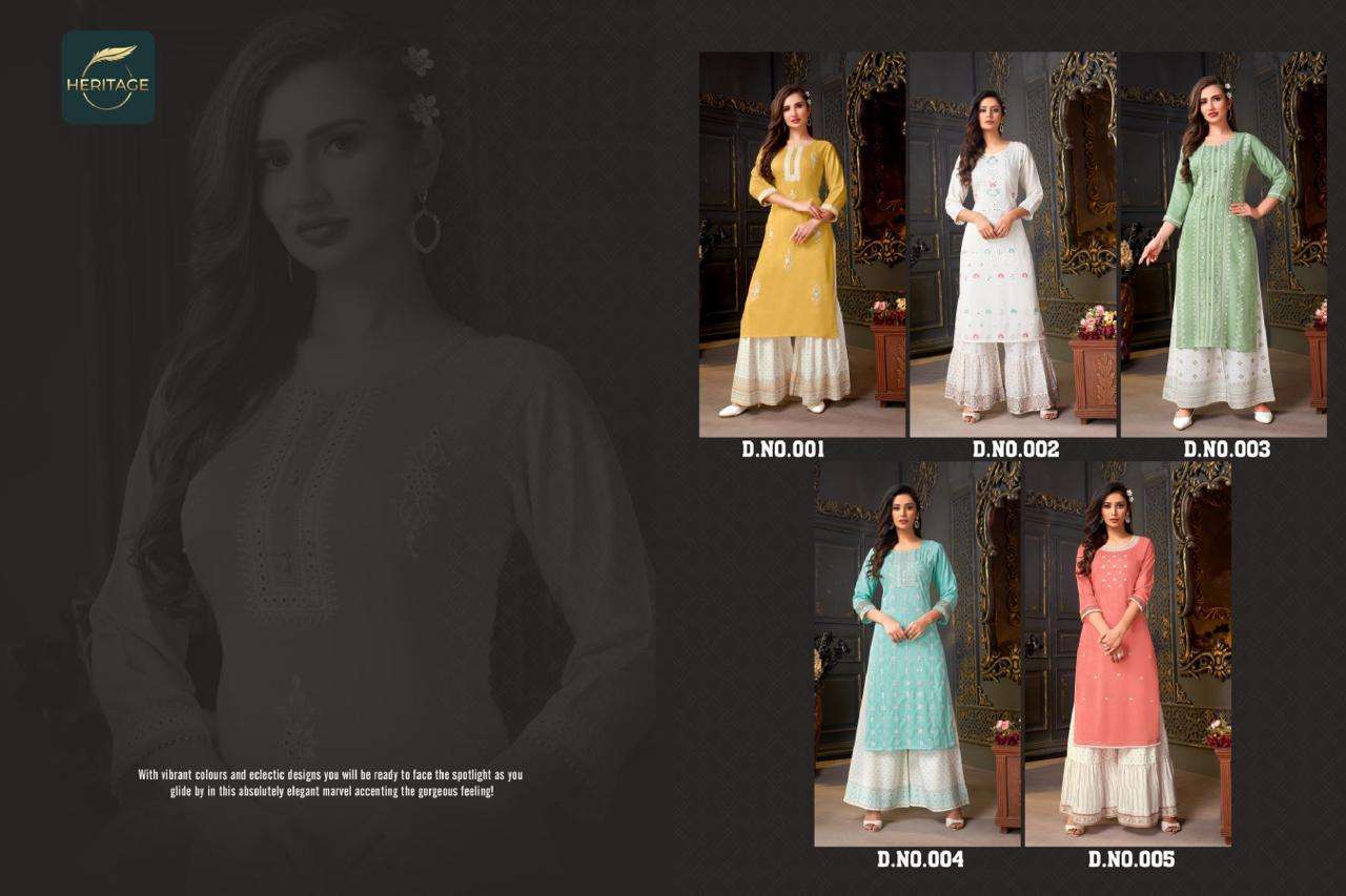 heritage diva series 001-005 rayon slub kurti