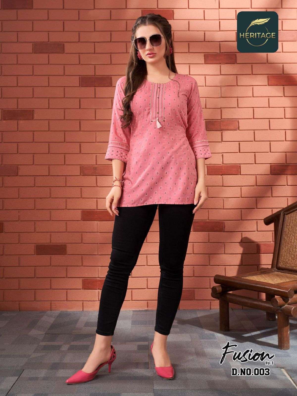 heritage fusion series 001-006 rayon slub kurti