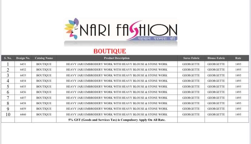 nari fashion boutique designer georgette saree