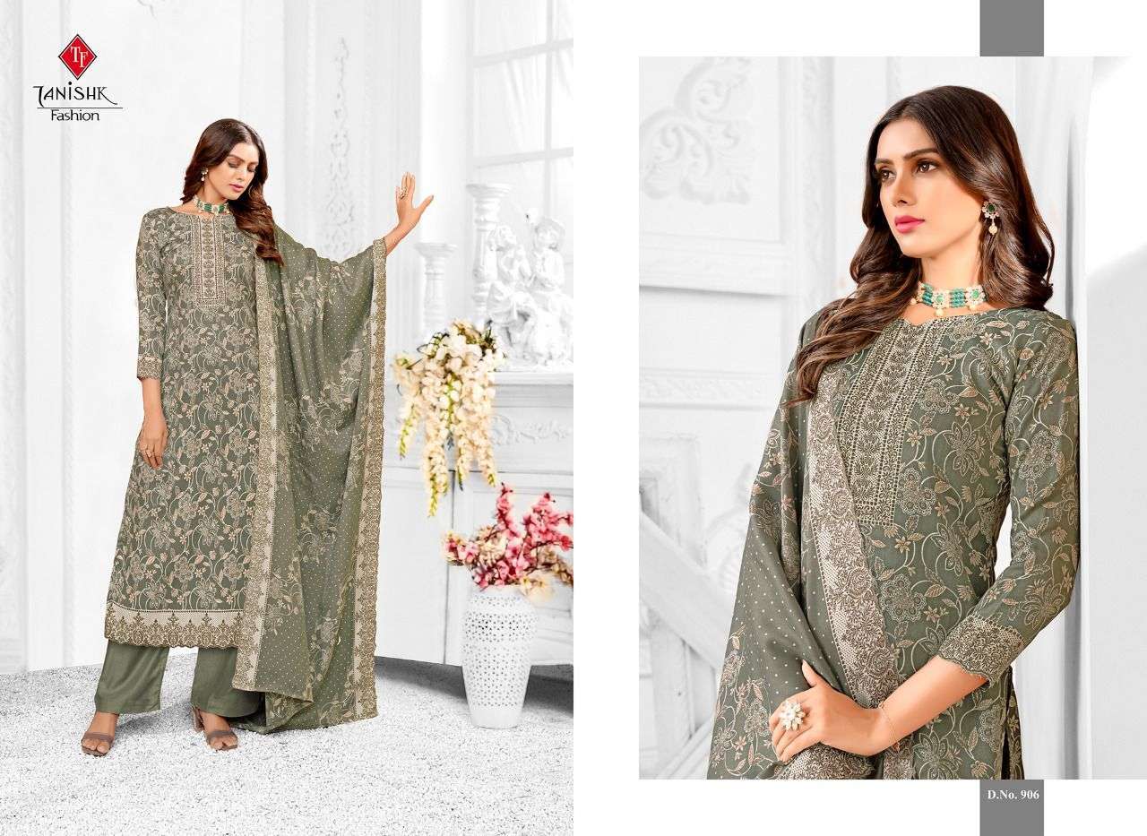 tanishk gulistan series 901-908 pashmina print suit 