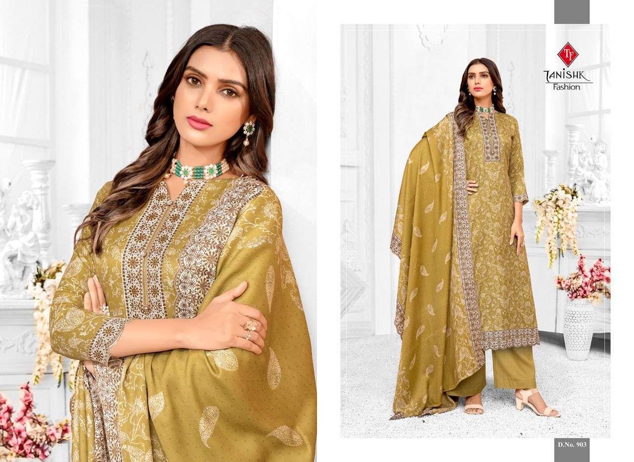 tanishk gulistan series 901-908 pashmina print suit 