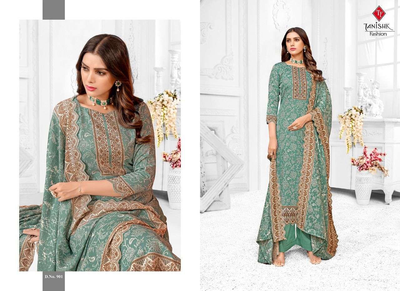tanishk gulistan series 901-908 pashmina print suit 