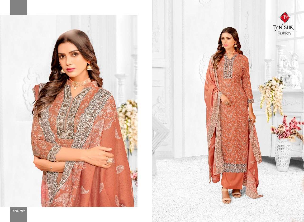 tanishk gulistan series 901-908 pashmina print suit 