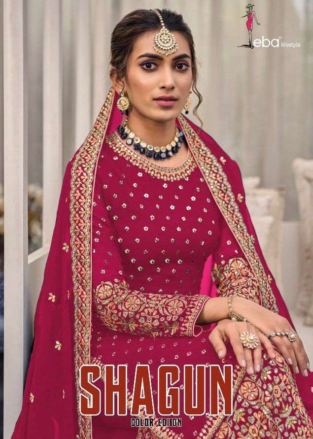 eba lifestyle shagun color edition series 1446 georgette suit