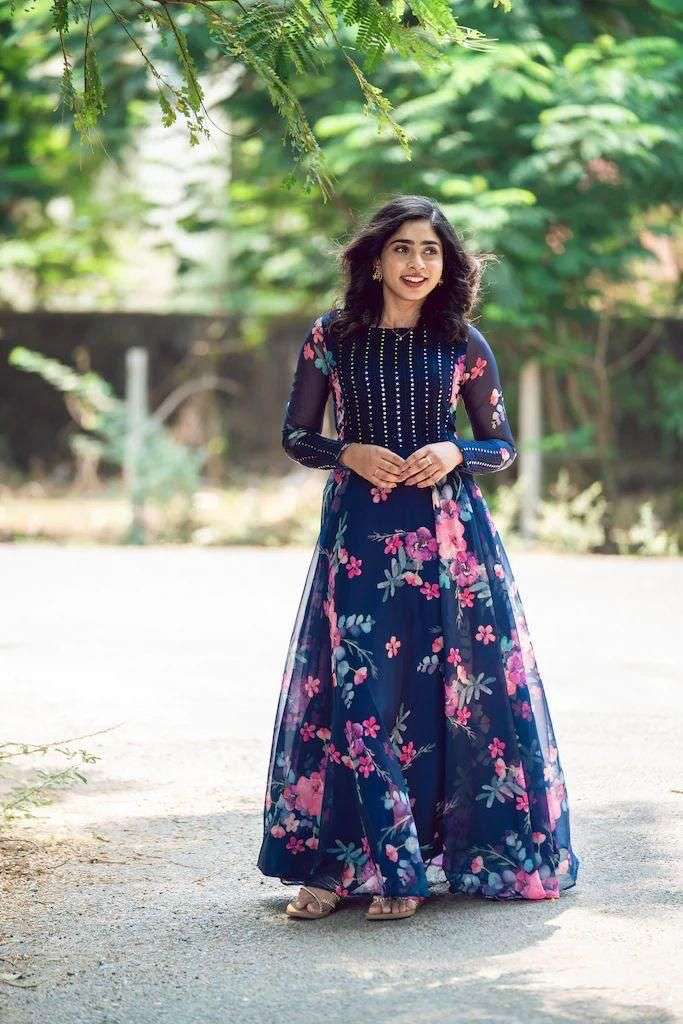 Mirrors n Florals designer faux georgette kurti 
