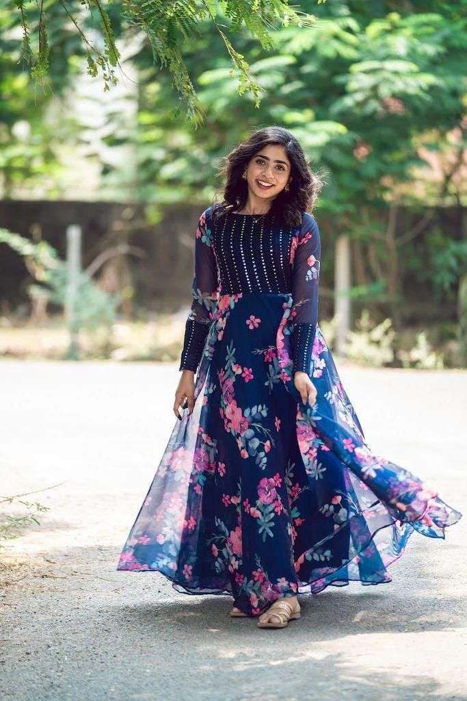 Mirrors n Florals designer faux georgette kurti 