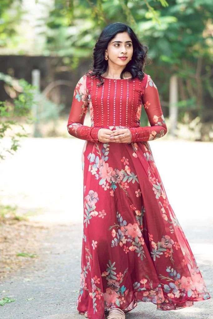 Mirrors n Florals designer faux georgette kurti 