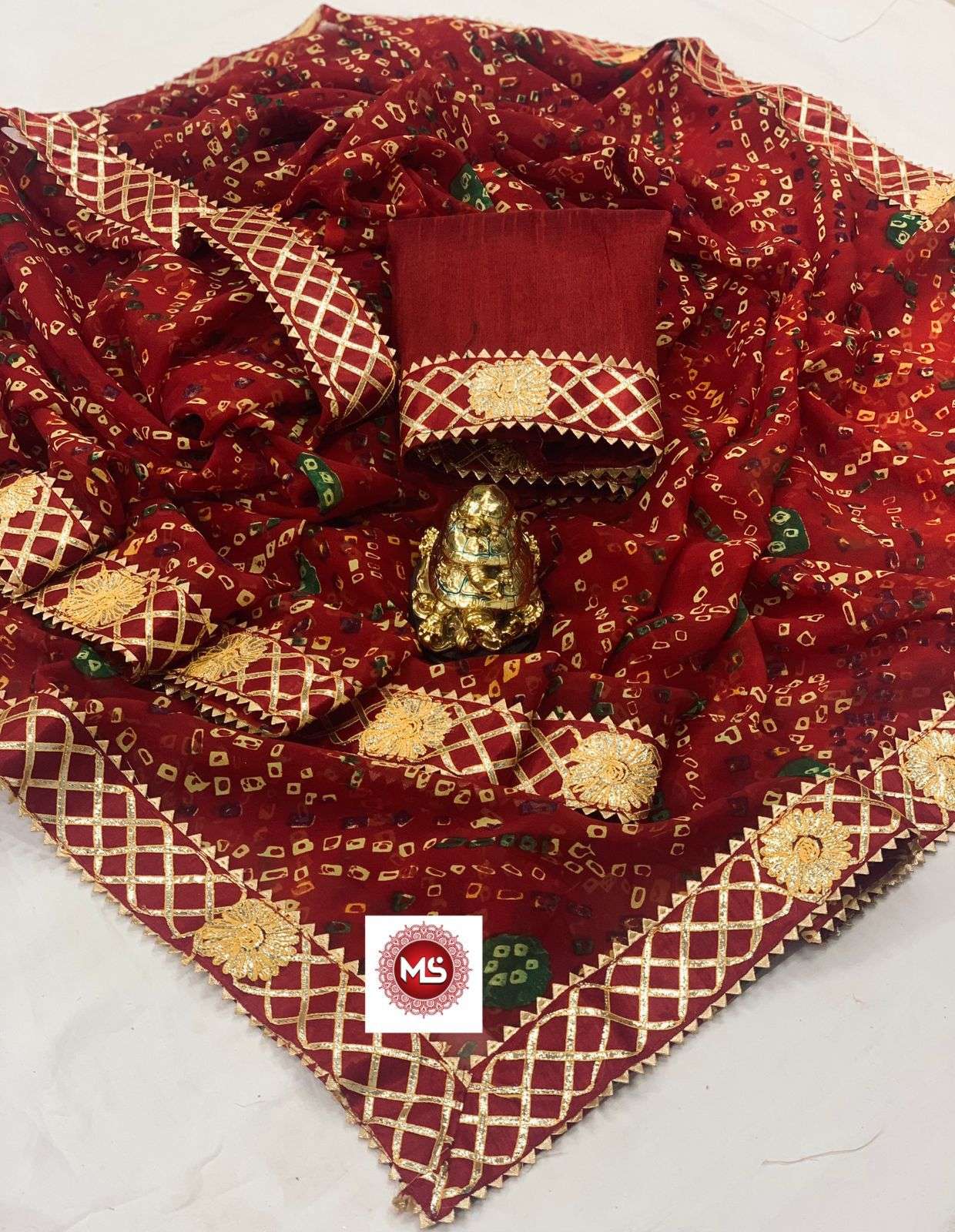 ms brand gota patti georgette sarees