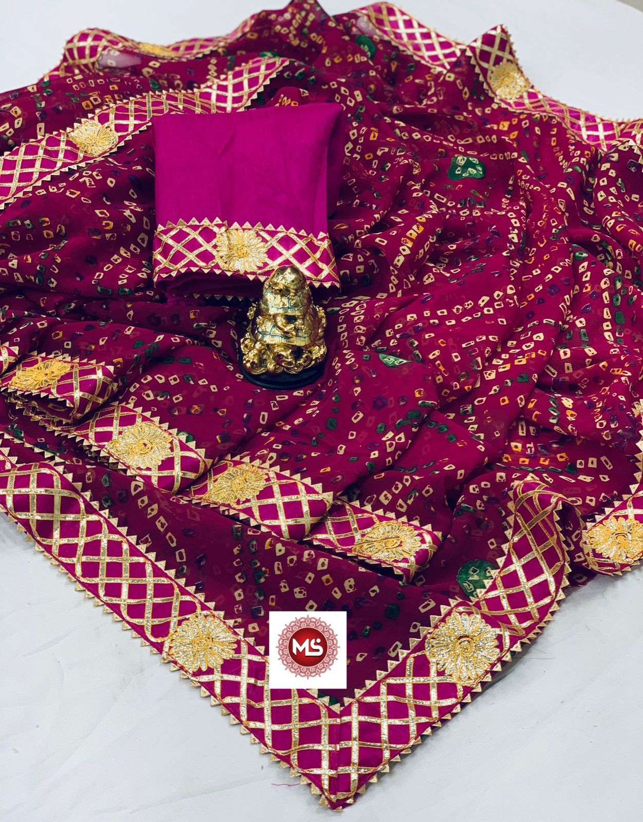 ms brand gota patti georgette sarees