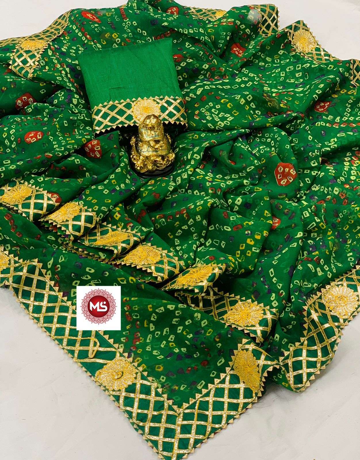 ms brand gota patti georgette sarees
