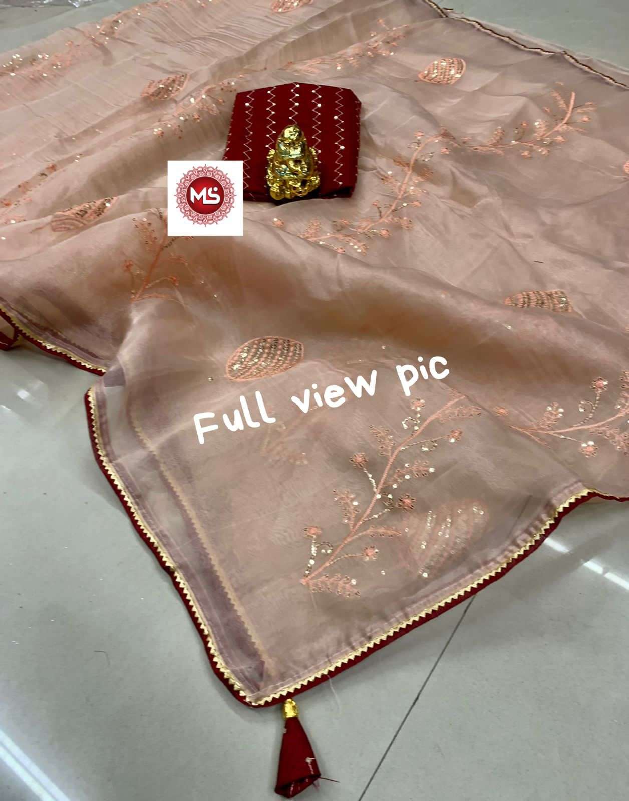 ms brand pure soft organza silk saree