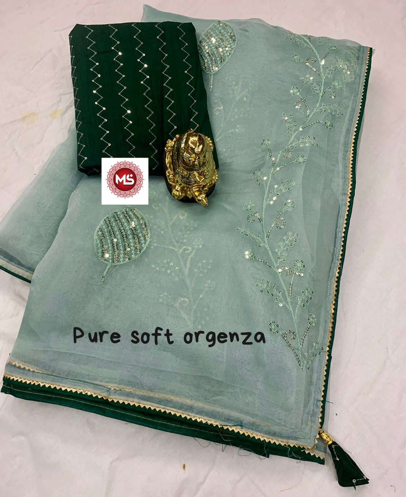 ms brand pure soft organza silk saree