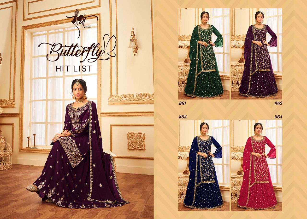 radha trendz butterfly hit list series 861-864 georgette suit 