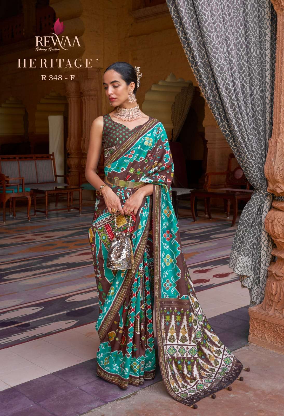 rewaa heritage designer pure silk saree