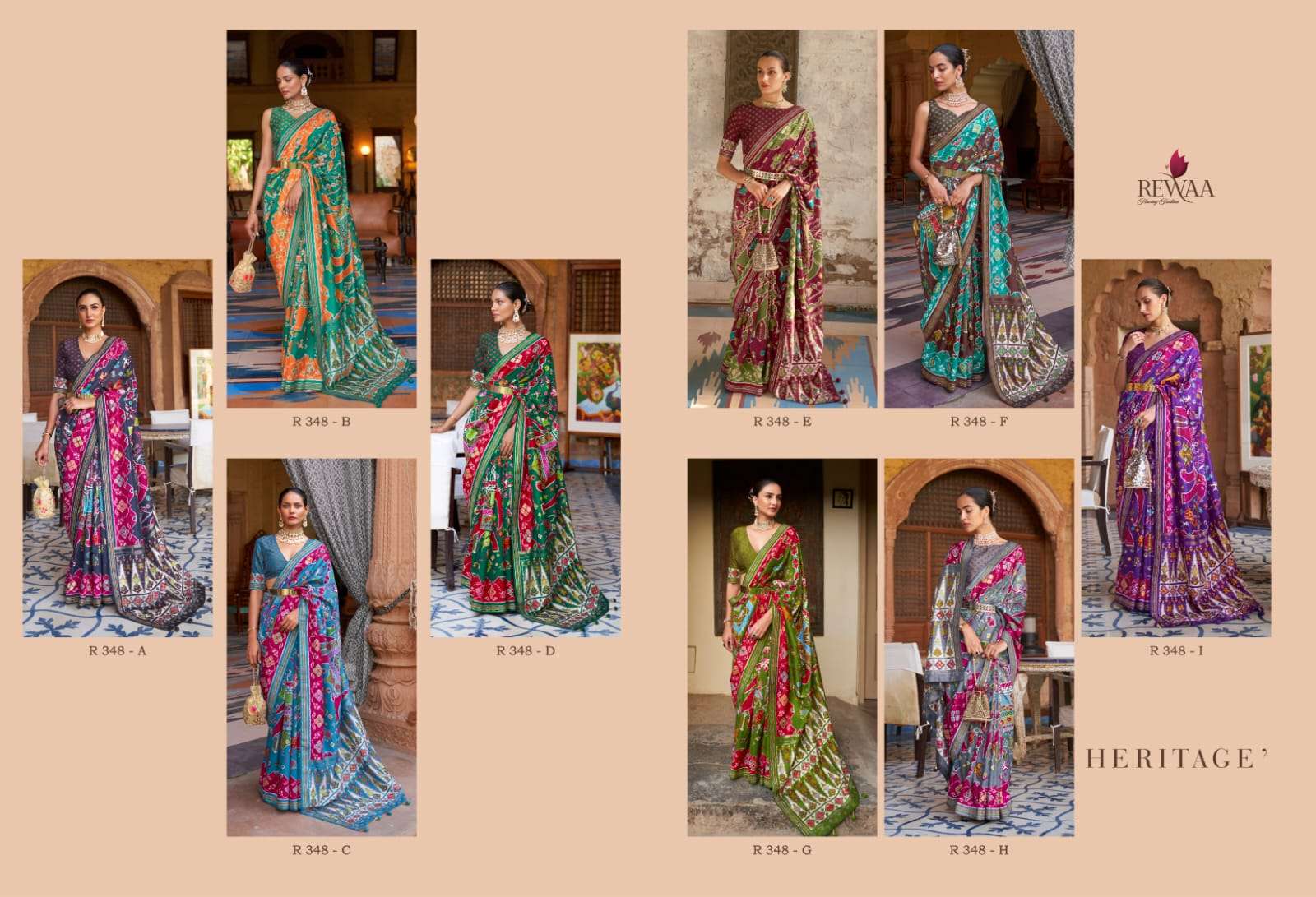 rewaa heritage designer pure silk saree