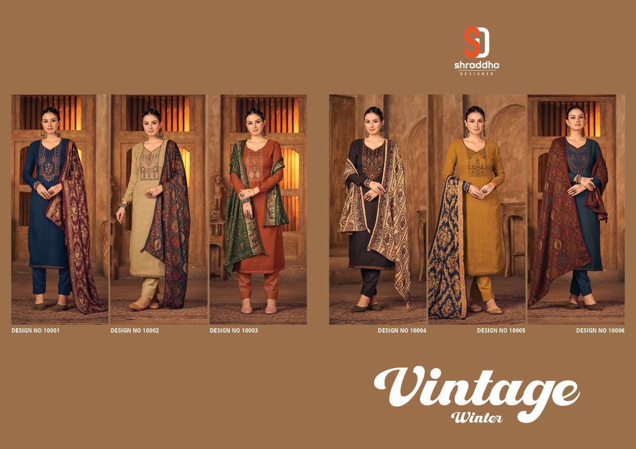 shraddha vintage winter series 10001-10006 heavy pashmina suit 