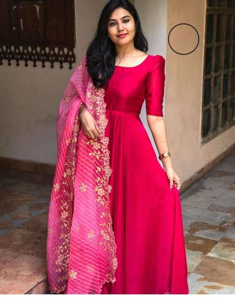 x-lady red colors georgette maxi dress 