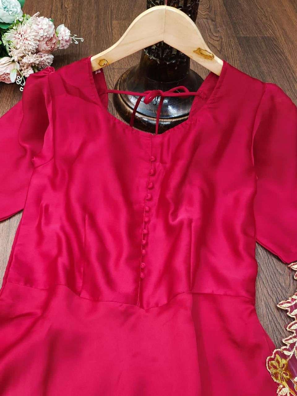 x-lady red colors georgette maxi dress 