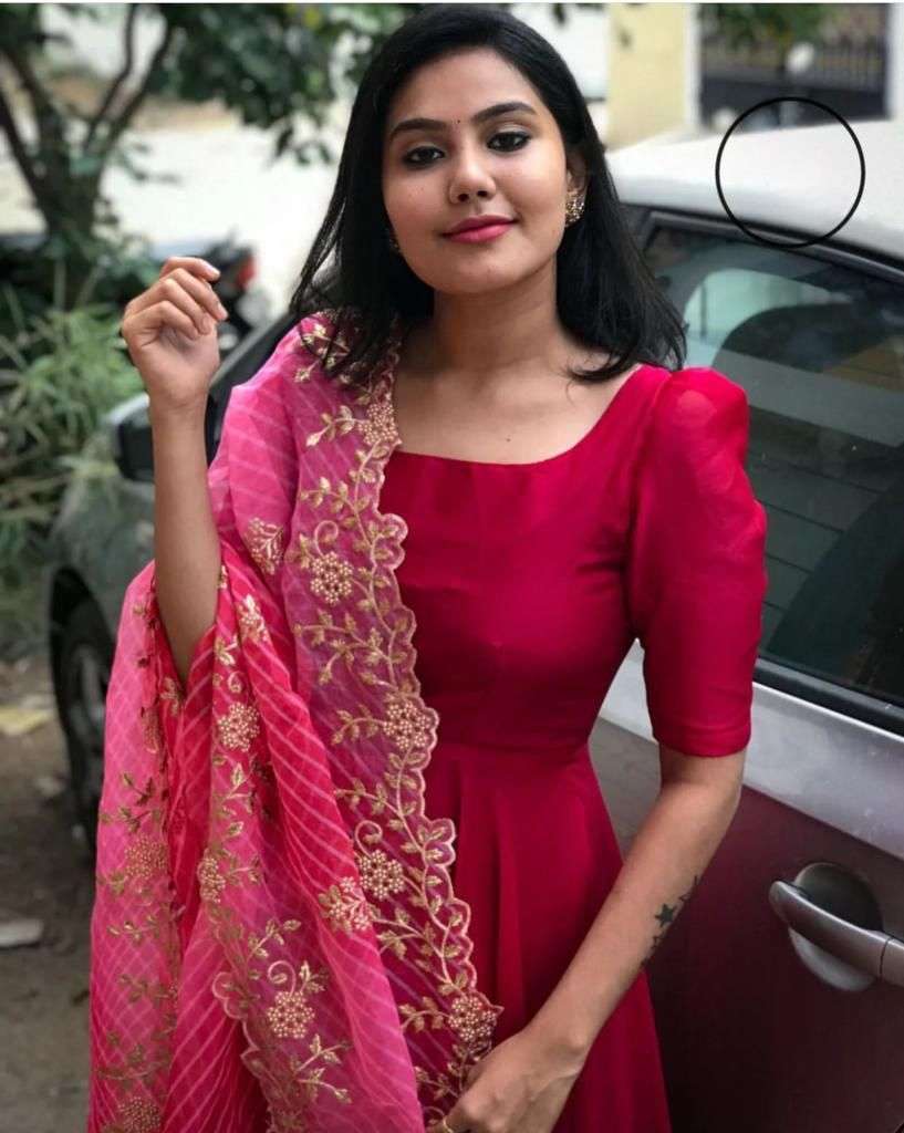 x-lady red colors georgette maxi dress 