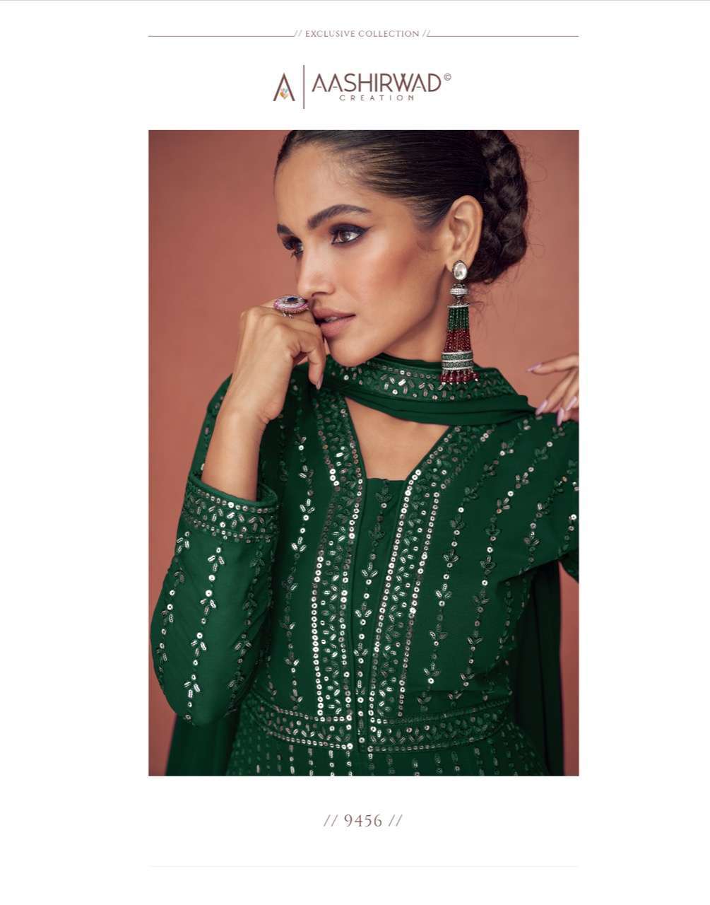 aashirwad season colors series 9455-9459 real georgette suit 