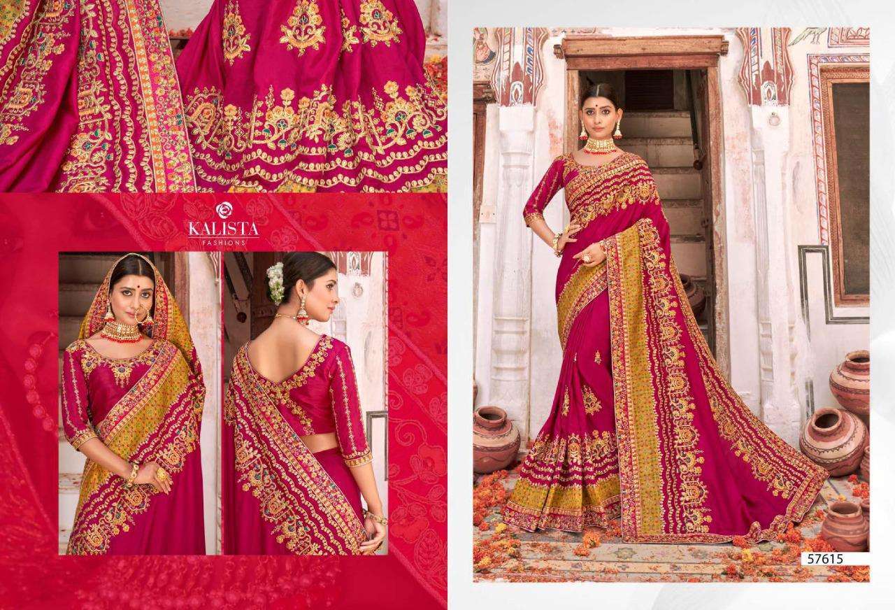 kalista mallika series 57612-57617 viscose and barfi silk saree